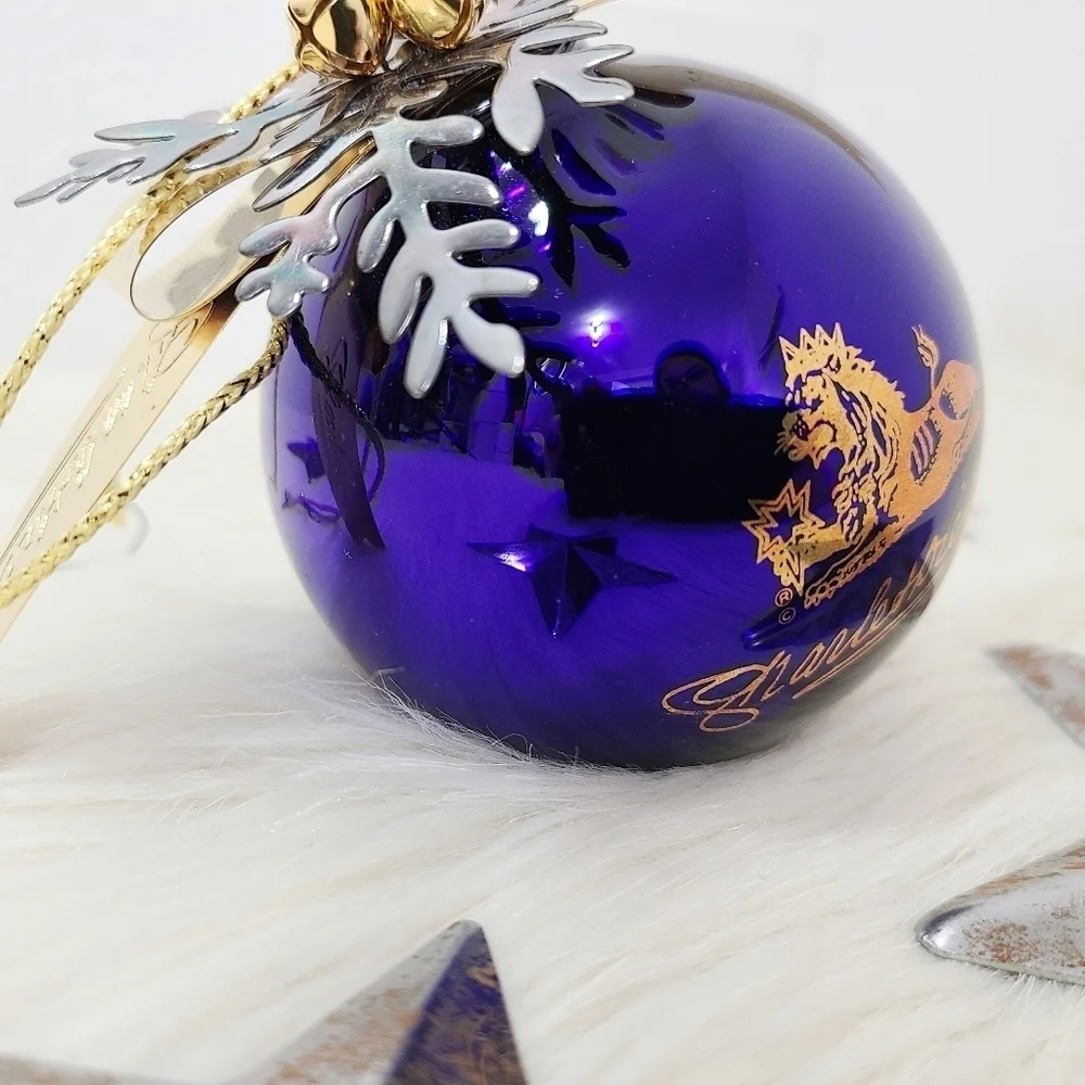 Department 56 Charles Dickens Heritage Ball Ornament Blue Glass & Metal #5774-6